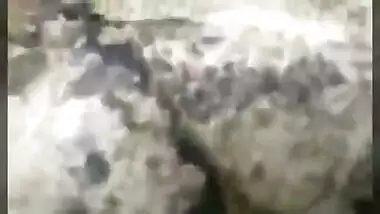 Sexy mom having an outdoor sex with her son