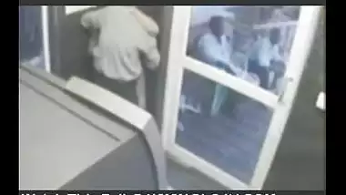 Girl Opening Brazer In ATM Room