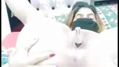 Nude Desi hottie enjoys sticking XXX toy into ass and cunt on webcam