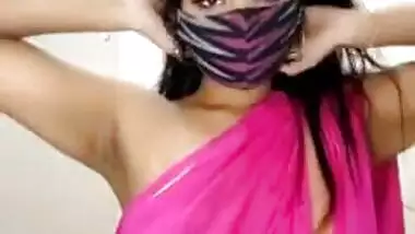 Sexy Eyes Theera showing her boobs and horny expression on her face