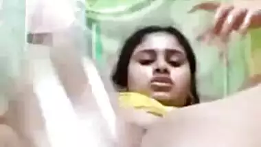 Sexy south indian wife masturbating with bottle