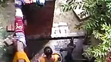 Indian village aunty open bathing video recorded
