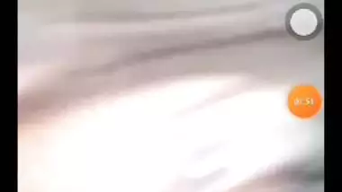 Tight pink pussy and round boobs showing GF video call