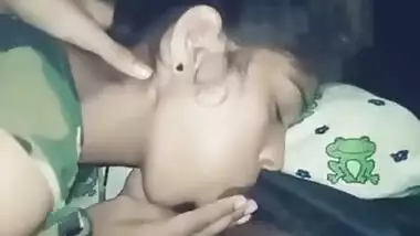 Horny Indian GF giving blowjob to BF