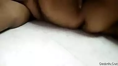 Tamil wife fingering her black pussy and showing huge ass