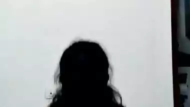 Beautiful desi girl showing her big boobs on selfie camera part-3