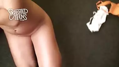GORGEOUS blonde 18 year old with an amazing body sucks cock