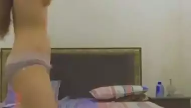 Cute girl showing