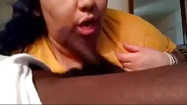 Busty Kerala bhabhi giving a mind blowing blowjob to hubby
