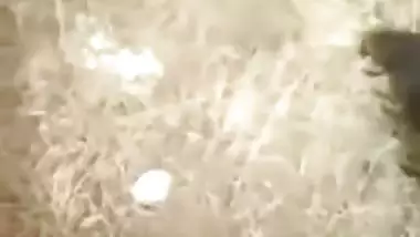 Awesome sex with sexy and skinny village Desi Aunty outdoor in the jungle