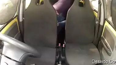 Horny Indian chick sucks cock while driving
