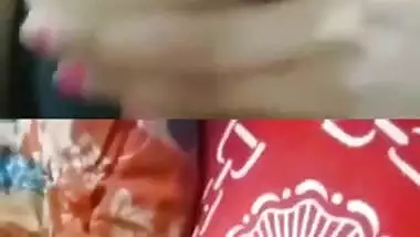 Desi cute girl show her boob video call with lover