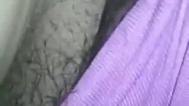 Desi buddy before sex shoves fingers into spouse's hairy XXX muff