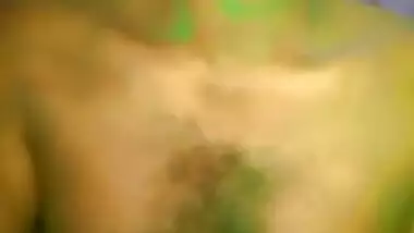 Slim house wife enjoy home sex with her husband on Holi