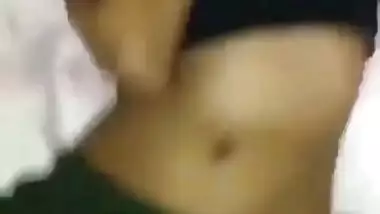 Shy girl in hotel with lover