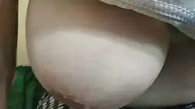 Indian babe demonstrates XXX boobs and allows boy to feel them up