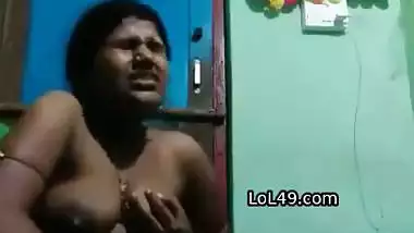 Unsatisfied village wife fingering pussy in horniness
