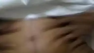 Horny desi girl fingering her hairy pussy and showing boobs to lover