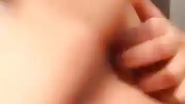 Sexy blue film of a horny young couple having fun in a hotel room