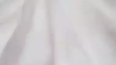 XXX whore shows off naked tits and then puts the camera down there