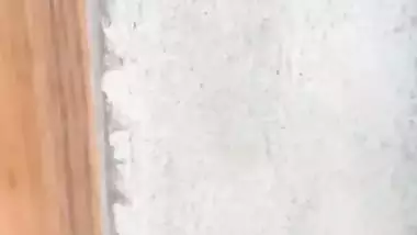 Young maid nude bath and drying her body with towel