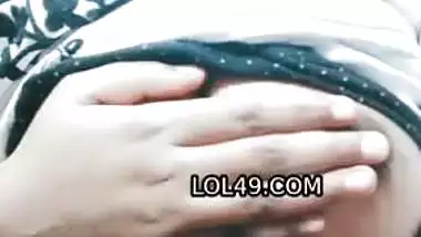 Desi girl in glasses plays with her soft boobs