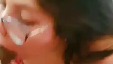 Sexy Indian babe drinks cum after an Indian blowjob