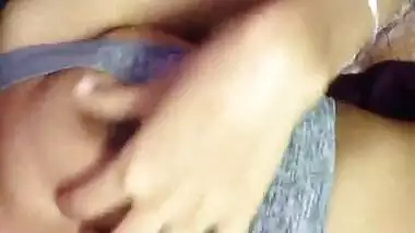 Horny girl playing with nipples and rubbing pussy