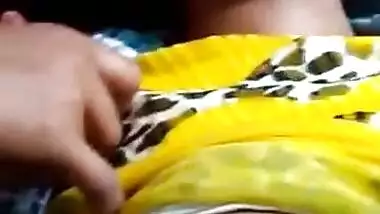 Desi girl pushpa showing her melons to lover