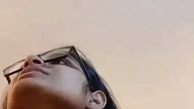 Sexy college girl showing her boobs and fingering pussy 2 video clips part 1