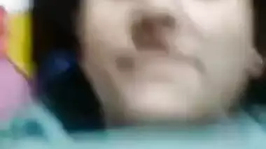 Cute girl huge boobs playing viral selfie video