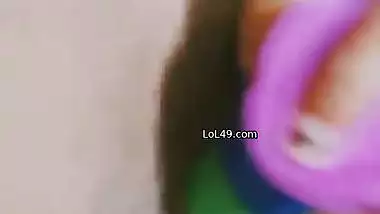 White orgasm pussy masturbation with dildo by horny girl