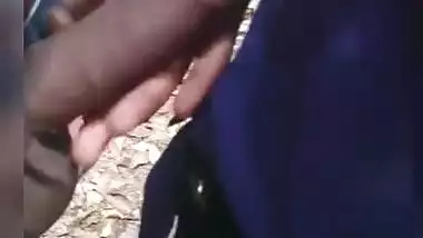 Amateur dark-haired Indian girl swallows dark cock having oral sex