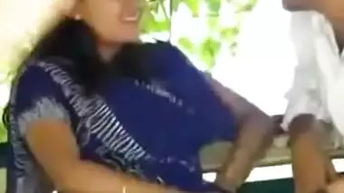 Couple in public park