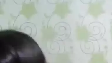 Hot girl reveals her big Desi breasts for XXX camera in the bathroom