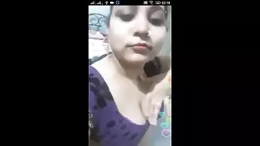 Curvy Busty Big Boobs Bhabi, Strips saree and show her melons ,Then show tummy slutty
