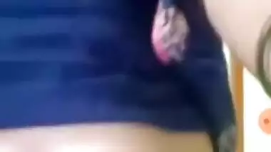 Housewife showing her hairy pussy