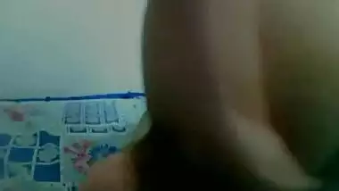 Hot girl in black top playing with boobs