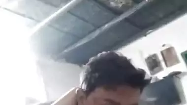 Horny Jija chews big boobs of Sali in a local bf video
