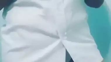 Nineteen Years Old Desi School Girl Removing Uniform On Camera