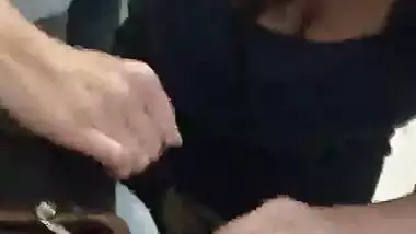 Desi milf taking out dick and sucking after dancing for lover