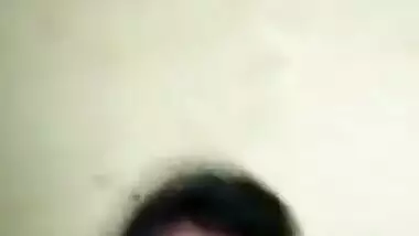 Busty Desi girl pulls T-shirt up exposing her XXX boobies and sex opening