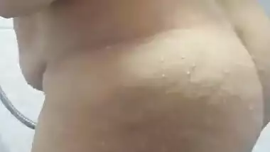 Beautiful big ass white colour hairy pussy bathing nude erect nipples