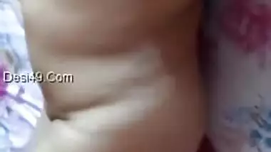 Indian housewife with big XXX boobs undresses to have quick solo sex