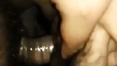 Cute girl fucking with condom and loud moaning