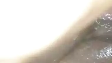 Massive foot inside teen pussy